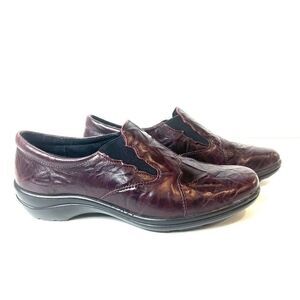 Romika Cassie 2 Burgundy Textured Leather Slip On Shoes‎ Sz 42/ US 11